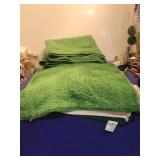 Flat of Bright Green Cotton Bath Towels