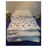 Flat of towels Blue Polka Dot Bath Towel