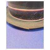 Traditional Black Top Hat with Red Trim
