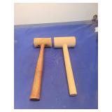 Rubber Mallets Set - Wood and White Handles