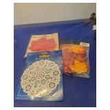 Royal Lace Paper Doilies and Fall Leaf Decorations Set