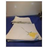 Yellow Tulip Embroidered White Napkins Set