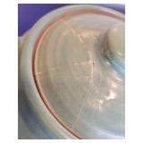 Jadeite Glass cookie jar with Cherry Design