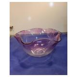 Purple Iridescent Glass Bowl