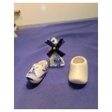 Delft Blue Windmill and Clogs Set