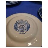 Liberty Blue Monticello Dinnerware Set of 18 with some chips