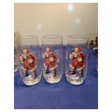 Coca-Cola Santa Holiday Glass Set of 3