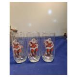 Coca-Cola Santa Holiday Drinking Glasses Set of 3