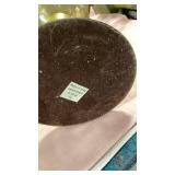 Decorative Glass Hurricane Candle Holder with Brass Accents