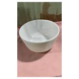 White Milk Glass Bowl with Ribbed Design