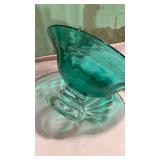 Emerald Green Glass Compote Dish