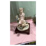 Classical Porcelain Figurine with Grapes and Cherub