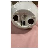 White Ceramic Bird Figurine with Floral Design