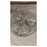 Clear Glass Sunburst Pattern Serving Dish