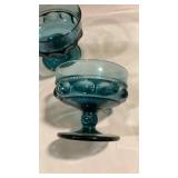 Blue Glass Dessert Cups Set