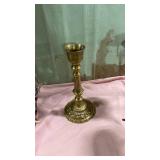 Brass Candlestick with Ornate Base