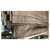 3) brown panel curtains 82 inch long
