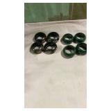 Tribal Pattern Wooden Napkin Rings and green ones 4 each
