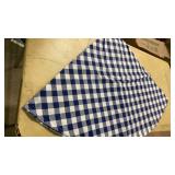 Blue and White Gingham round Tablecloth