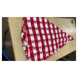 Red and White Heart Gingham Tablecloth large