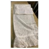 White Lace Panel Curtains with Button Detail
