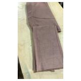 2) long, brown, sheer curtains