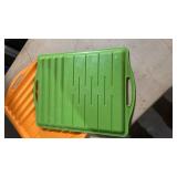 Retro Plastic Serving Trays - Green and Orange Set