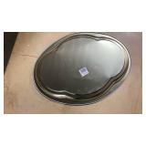 Metal tray, with water, bucket, flowers