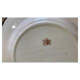 11) Johnson Brothers Dinner Plates - Brown Floral Pattern