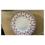 17) Brown Fleur De Lis Pattern Dinnerware Set