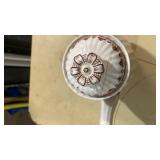 Brown and White Floral Ceramic Pitcher