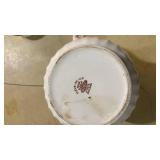 Brown and White Floral Ceramic Pitcher