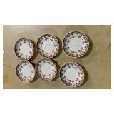 Brown Floral Transfer Ware Plates Set of(15 saucers  (13) cups