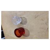 Crystal and Ruby Red Glass Votive Holders