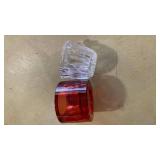 Crystal and Ruby Red Glass Votive Holders