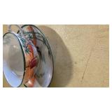 Japanese Bamboo Bird Teacup and Saucer Set