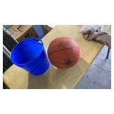 Collegiate Basketball and Blue Storage Bucket