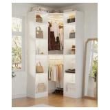 Retails for $280! Kyrvo Corner Closet System with 12 Shelves and 2 Hanging Rods, 40