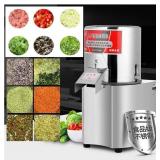 Retails for $190! 110V 600W Commercial Food Processor Machine, High Power Electric Vegetable Meat Chopper Grinder Stainless Steel Adjustable Thickness Food Slicer - 110volt 120kg/h, Granular Type