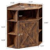 Retails for $150! Vabches Corner Cabinet, Corner Storage Shelf with USB Ports and Outlets Industrial Organizer for Small Space Wooden 6-Cubby Bookshelf for Study, Playroom, Living Room (Amber Pine)