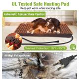 Retails for $230! GUTINNEEN 44.6" L Large Heated Dog House Outdoor Insulated Winter Dog Kennel with Thermostat-Controlled Heating Pad, Chew-Proof Metal Frame and 6-Sided Insulated Liner for Large Dogs