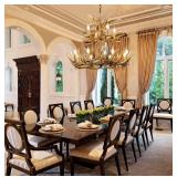 Retails for $400! Farmhouse Antler Chandelier 12-Light,Vintage Antler Chandeliers Lighting, Retro Antler Ceiling Pendant Light Fixture 2-Tier for Home Store Coffee Bar (12 Lamps arms + 3arms)