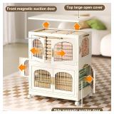 Retails for $597! Foldable Plastic Storage Bin Cabinet with Wheels and Doors 4 Tier Bathroom Floor Organizer for Kitchen Laundry Toilet Collapsible Stackable Storage Box with Lids