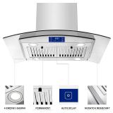 Retails for $337! Island Range Hood 30 Inch 700 CFM Gesture & Touch Control Ceiling Mount Stainless Steel Kitchen Vent Hood, Kitchen Exhaust Hood, Ducted/Ductless Convertible 3-speed Ventilation Fan S