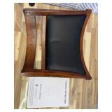 Retails for $152! 24" Counter Height Swivel Bar Stools, High Back Swivel Counter Stools with Black Faux Leather Upholstered Seat & Solid Wood Footrest, Counter Bar Chairs for Kitchen Island & Pub (Bro