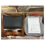 Retails for $152! 24" Counter Height Swivel Bar Stools, High Back Swivel Counter Stools with Black Faux Leather Upholstered Seat & Solid Wood Footrest, Counter Bar Chairs for Kitchen Island & Pub (Bro