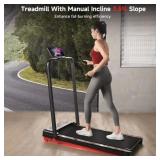 Retails for $289! RHYTHM FUN Treadmill with Handle, Incline Walking Pad for Home, Under Desk Treadmill with Bluetooth, APP, Space Saving