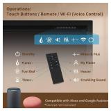 Retails for $420! PuraFlame Herman 36 Inch Smart Linear Electric Fireplace - Premium Flame with 9 Colors, Clean Design, Recessed in-Wall or Wall-Mount or Free Standing, Compatible with Alexa and Googl