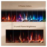 Retails for $420! PuraFlame Herman 36 Inch Smart Linear Electric Fireplace - Premium Flame with 9 Colors, Clean Design, Recessed in-Wall or Wall-Mount or Free Standing, Compatible with Alexa and Googl