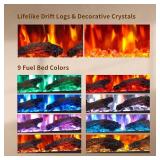 Retails for $420! PuraFlame Herman 36 Inch Smart Linear Electric Fireplace - Premium Flame with 9 Colors, Clean Design, Recessed in-Wall or Wall-Mount or Free Standing, Compatible with Alexa and Googl